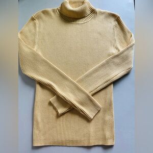 Ribbed Turtleneck Sweater Butter Yellow Size XL Clean beauty Minimalist